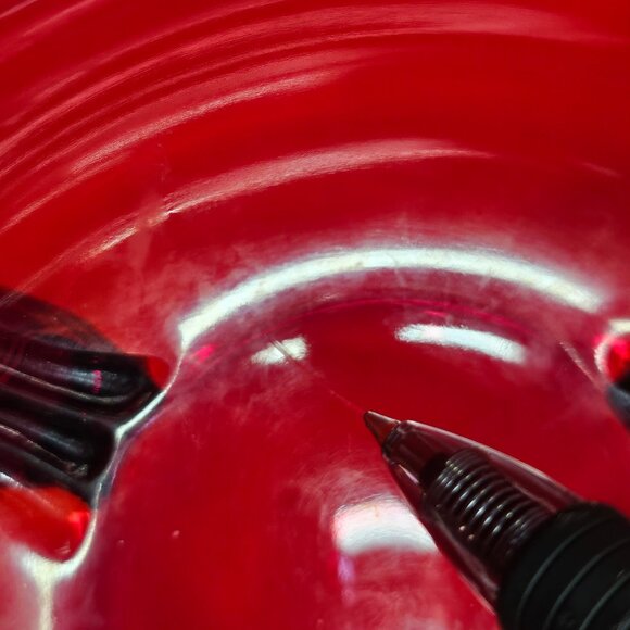 Rare Royal Ruby Red Tri-Footed Open Bowl/Dish/Candy Bowl  6" - Picture 9 of 11